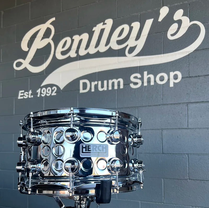 Herch Percussion Banda 8x14" Hand Engraved Chrome Over Steel Snare Drum